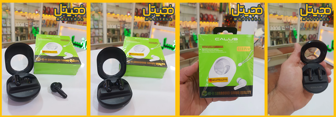 ایرپاد بلوتوثی برند کالوس مدل C13 Pro با طراحی خلاقانه، پشتیبانی از بلوتوث 5.3، شارژدهی ۸ ساعته، و کیس با دوام تا ۵۰ ساعت – مناسب برای تماس، موسیقی و استفاده روزمره