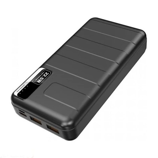 پاوربانک KPG KP-22 با ظرفیت 20000 میلیآمپر ساعت، طراحی مقاوم و دو درگاه خروجی برای شارژ همزمان.