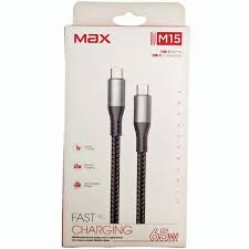 کابل شارژ MAX با طراحی مقاوم و بسته‌بندی شیک برای استفاده راحت و ایمن.