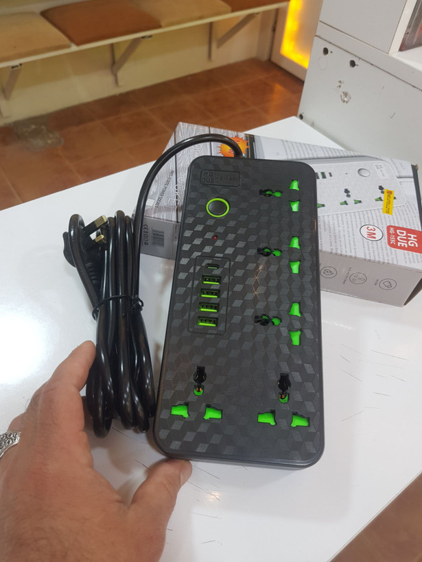 شارژر ۵ پورت و سه راهی ۵ پورت برند HG DUE مدل HG-155C
