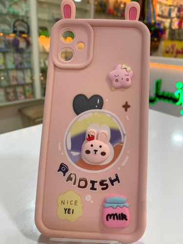 قاب گوشی زیبا و رنگی برای سامسونگ A04 با طراحی فانتزی عروسکی و رنگ صورتی