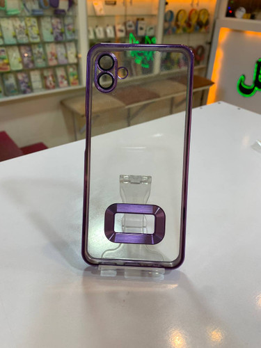 کاور شفاف و مقاوم برای گوشی سامسونگ مدل A04 با لبه بنفش و طراحی ساده