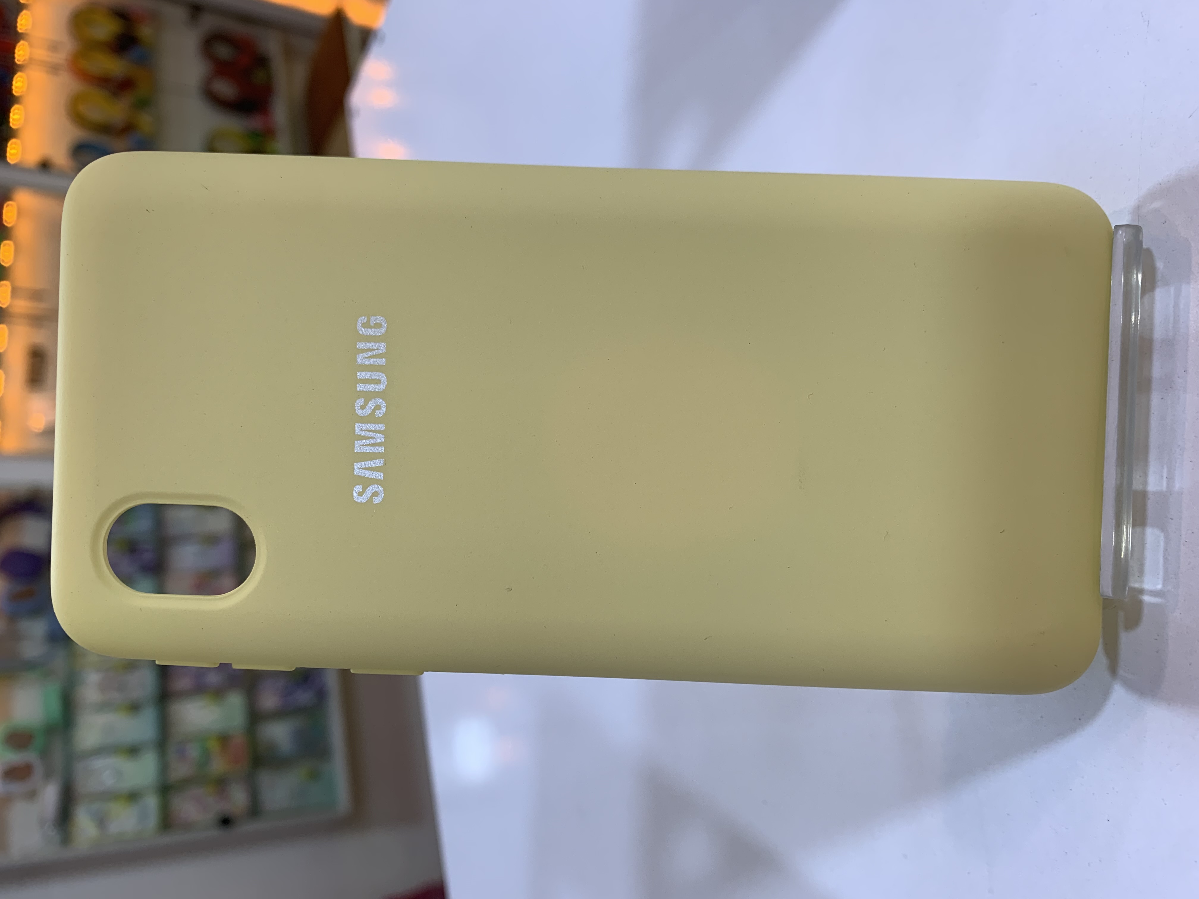 قاب گوشی سلیکون سامسونگ a01 core به رنگ زرد روش