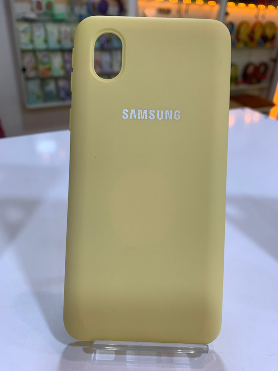 قاب گوشی سلیکون سامسونگ a01 core به رنگ زرد روش