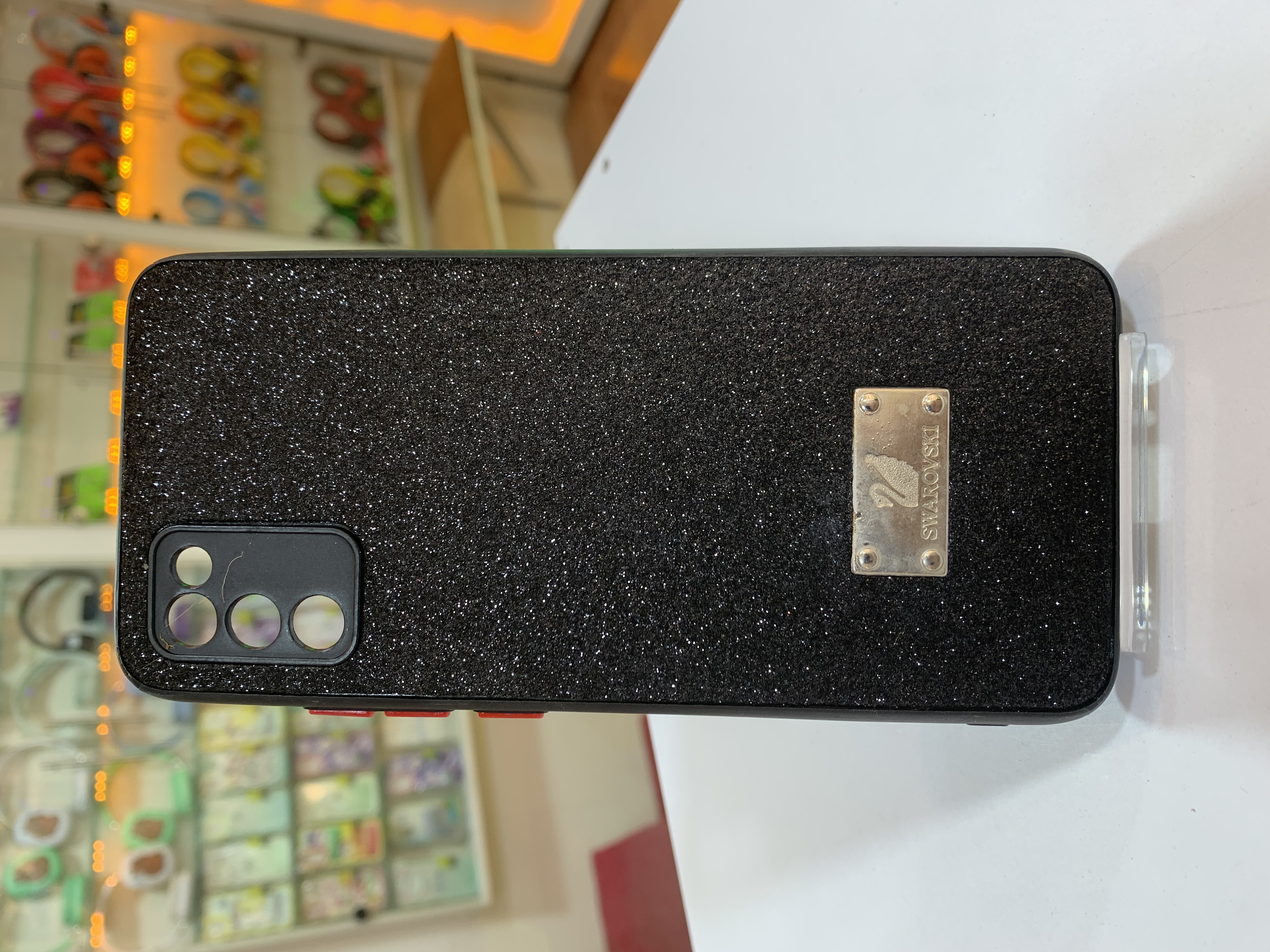 قاب اکلیلی گوشی سامسونگ مشکی با طراحی برجسته و لوگو Swarovski