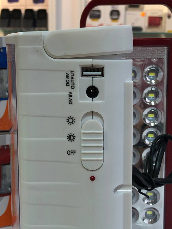 طراحی مقاوم چراغ اضطراری قرمز و سفید HG-2608 با پاوربانک - مُجیتِل