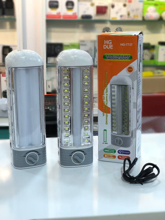 چراغ اضطراری HG DUE مدل HG-7737، مناسب برای استفاده در مواقع اضطراری، نوردهی LED و شارژ سریع