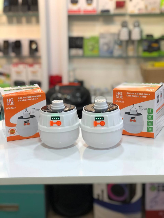 لامپ شارژی خورشیدی HG DUE مدل HG-2023 با پنل خورشیدی و ۵ حالت نوردهی