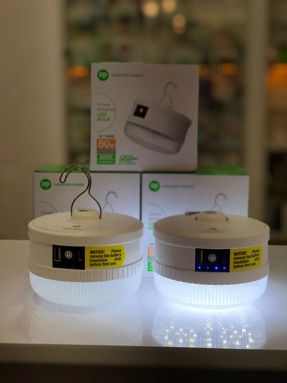 لامپ شارژی DP-7823B با طراحی مقاوم و آویز برای استفاده در چادر