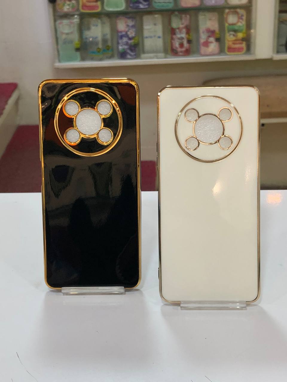 قاب ژله‌ای مای‌کیس دور طلایی Honor X9 با محافظ لنز و فریم براق