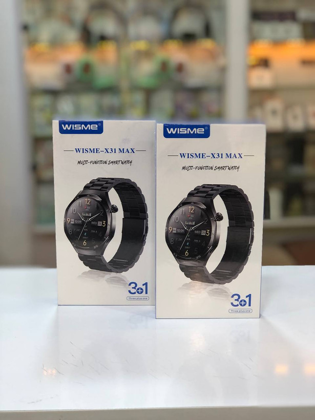 Wisme X31 Max smartwatch with three interchangeable straps (silicone and steel)