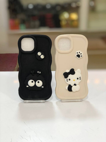 گارد سیلیکونی موجدار عروسکی آیفون 15 نرمال در طرحها و رنگهای مختلف