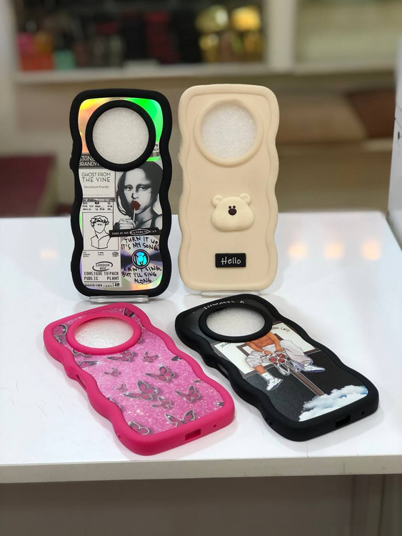 قاب عروسکی سیلیکونی و قاب هولوگرامی موجدار مناسب ردمی A3