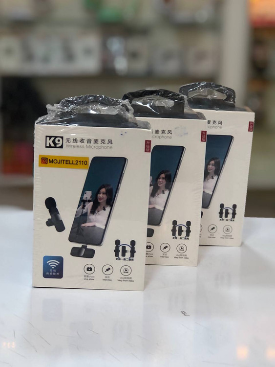میکروفن یقه ای بی سیم K9 دو عددی مناسب تولید محتوا