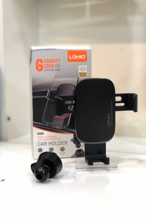 هولدر دریچه کولری موبایل LDNIO MG10 با مکانیزم قفل گرانشی و طراحی ایمن مخصوص خودرو