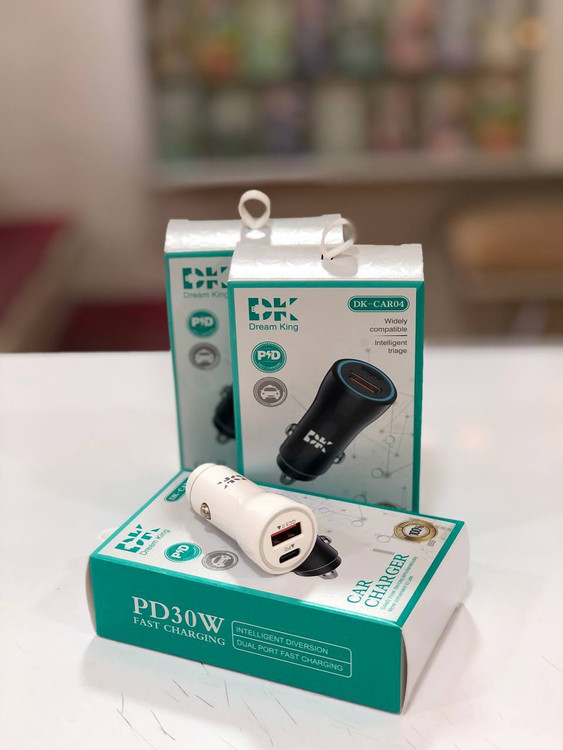 شارژر فندکی Dream King DK-CAR04 با توان 38 وات و پورت Type-C