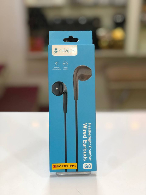 Celebrat G8 wired earbuds with 3.5mm jack and in-line controls