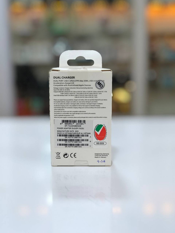 شارژر دیواری سامسونگ 35 وات مدل EP-TA220 اورجینال بدون کابل