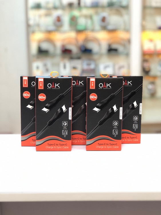 OAK K-60 USB-C cable with 60W fast charging support