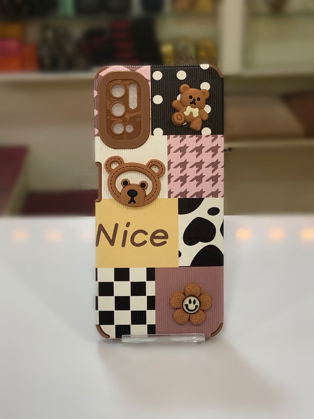 قاب فانتزی عروسکی Poco M3 Pro طرح Nice با استیکر برجسته خرسی