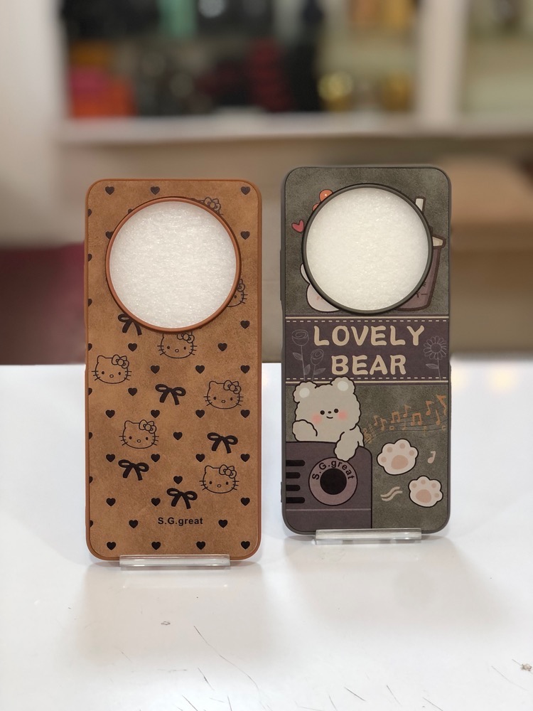 قاب فانتزی Redmi 14C با طرح کارتونی خرس و هلوکیتی با سطح مات