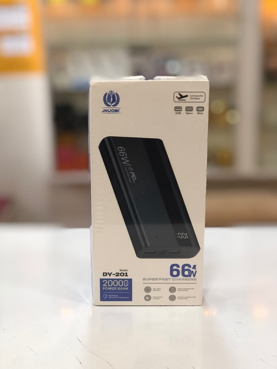 • پاوربانک JNUOBI DY‑201 ظرفیت 20000 میلیآمپر با نمایشگر دیجیتال