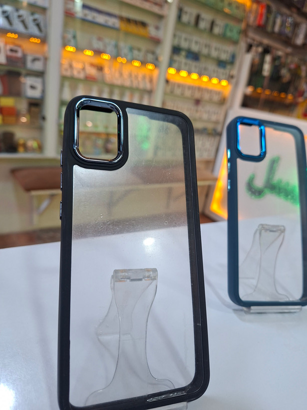 خرید کاور پشت شفاف گوشی Samsung A04e با بامپر مشکی از مُجیتِل